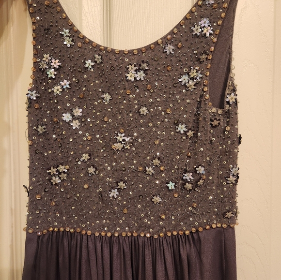 Rebecca Taylor gray silky requin dress, size 0 - Picture 6 of 7